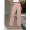 imageSweatyRocks Womens Elegant High Waist Solid Long Pants Office TrousersSolid Dusty Pink