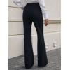 imageSweatyRocks Womens Elegant High Waisted Bell Bottom Flare Pants Solid Work Office Long Trousers PantsBlack