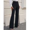 imageSweatyRocks Womens Elegant High Waisted Bell Bottom Flare Pants Solid Work Office Long Trousers PantsBlack