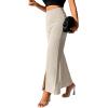 imageSweatyRocks Womens Elegant High Waisted Split Hem Long Pants Straight Leg Zipper Fly Work Office TrousersBeige