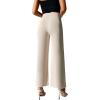 imageSweatyRocks Womens Elegant High Waisted Split Hem Long Pants Straight Leg Zipper Fly Work Office TrousersBeige