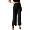 imageSweatyRocks Womens Elegant High Waisted Split Hem Long Pants Straight Leg Zipper Fly Work Office TrousersBlack