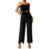 imageSweatyRocks Womens Elegant High Waisted Split Hem Long Pants Straight Leg Zipper Fly Work Office TrousersBlack