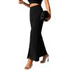 imageSweatyRocks Womens Elegant High Waisted Split Hem Long Pants Straight Leg Zipper Fly Work Office TrousersBlack