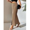 imageSweatyRocks Womens Elegant High Waisted Split Hem Long Pants Straight Leg Zipper Fly Work Office TrousersCemel