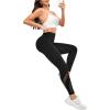 imageSweatyRocks Womens High Waist Mesh Yoga Capris Tummy Control Workout Athletic Running Capri Leggings with Side PocketsBlack