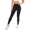 imageSweatyRocks Womens High Waist Mesh Yoga Capris Tummy Control Workout Athletic Running Capri Leggings with Side PocketsBlack