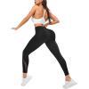 imageSweatyRocks Womens High Waist Mesh Yoga Capris Tummy Control Workout Athletic Running Capri Leggings with Side PocketsBlack