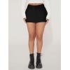 imageSweatyRocks Womens High Waist Short Jean Skirt Casual Straight Hem Solid Mini Denim Skirts with PocketBlack
