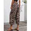 imageSweatyRocks Womens Leopard High Waisted Wide Leg Capris Palazzo Cropped PantsMulticolor