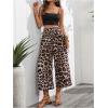 imageSweatyRocks Womens Leopard High Waisted Wide Leg Capris Palazzo Cropped PantsMulticolor