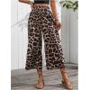 imageSweatyRocks Womens Leopard High Waisted Wide Leg Capris Palazzo Cropped PantsMulticolor