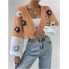 imageSweatyRocks Womens Y2K Cropped Cardigan Flower Long Sleeve Open Front Cardigan SweaterMulticolor