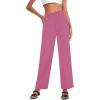imageSweatyRocks Womens Elegant High Waist Solid Long Pants Office TrousersBright Pink