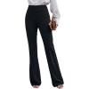 imageSweatyRocks Womens Elegant High Waisted Bell Bottom Flare Pants Solid Work Office Long Trousers PantsBlack