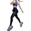 imageSweatyRocks Womens Mesh Leggings High Waisted Tummy Control Patchwork Slim Fit Yoga Pants CaprisBlack