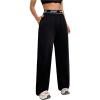 imageSweatyRocks Womens Wide Leg Sweatpants High Waisted Letter Print Baggy Casual Pants with PocketsBlack