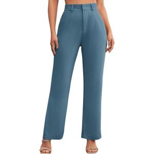 imageSweatyRocks Womens Elegant High Waist Solid Long Pants Office TrousersDusty Blue