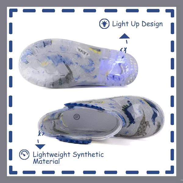 Outee Toddler Kids Adorable Lightwight Waterproof Rain Boots Light Up by Steps