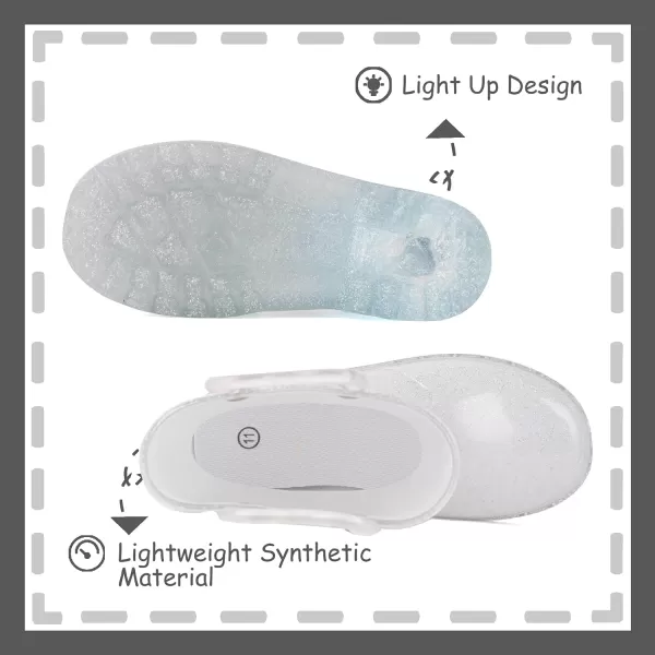 Outee Toddler Kids Adorable Lightwight Waterproof Rain Boots Light Up by Steps