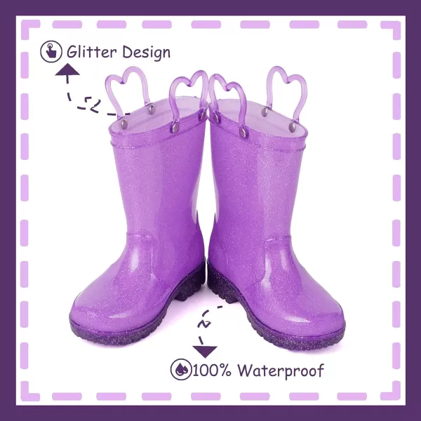 Outee Toddler Kids Adorable Lightwight Waterproof Rain Boots Light Up by Steps