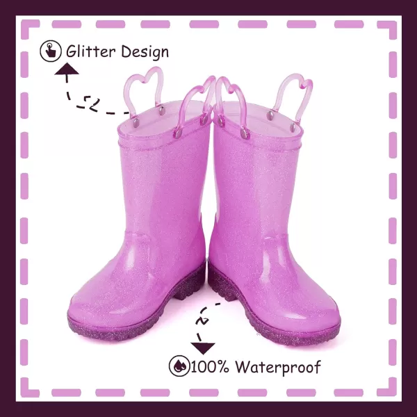Outee Toddler Kids Adorable Lightwight Waterproof Rain Boots Light Up by Steps