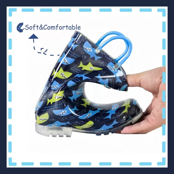 Outee Toddler Kids Adorable Lightwight Waterproof Rain Boots Light Up by Steps