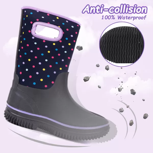 Outee Toddler Kids Warm Waterproof Neoprene Rain Boots