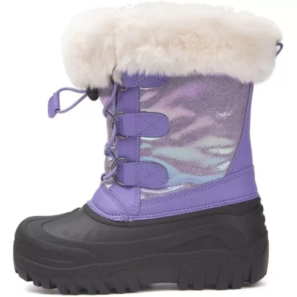 Outee Toddler Kids Waterproof Warm Snow Winter Boots with Fur Lined Faux