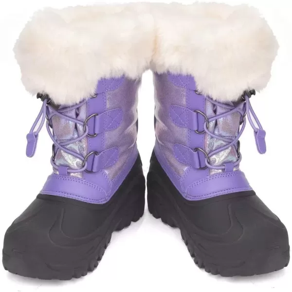 Outee Toddler Kids Waterproof Warm Snow Winter Boots with Fur Lined Faux