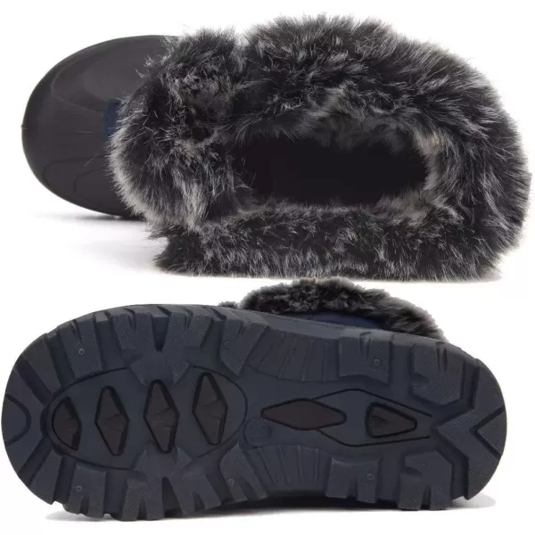 Outee Toddler Kids Waterproof Warm Snow Winter Boots with Fur Lined Faux