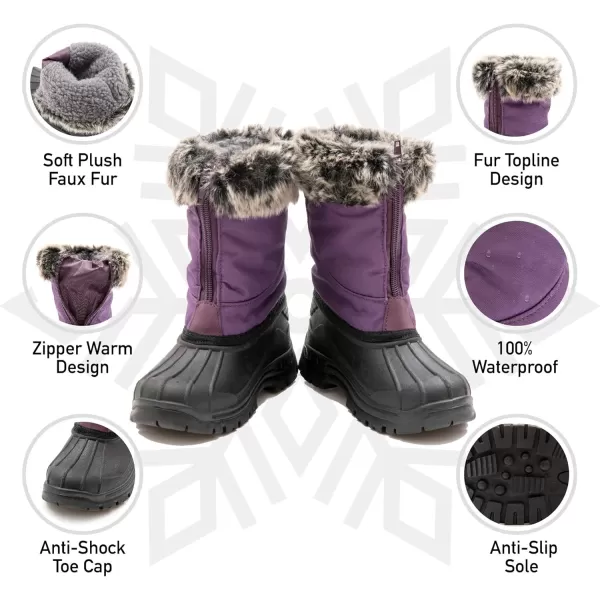 Outee Toddler Kids Winter Outdoor Waterproof FAUX FUR Snow Boots Age 2-10