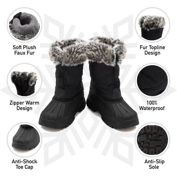 Outee Toddler Kids Winter Outdoor Waterproof FAUX FUR Snow Boots Age 2-10