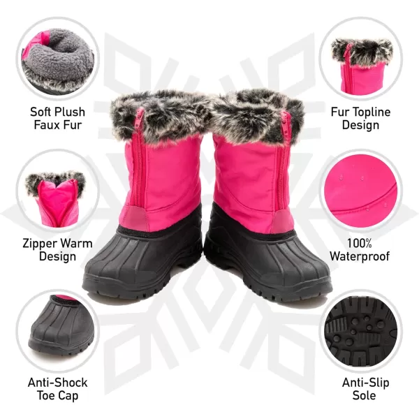 Outee Toddler Kids Winter Outdoor Waterproof FAUX FUR Snow Boots Age 2-10