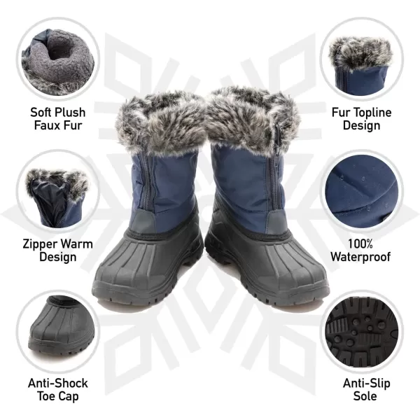 Outee Toddler Kids Winter Outdoor Waterproof FAUX FUR Snow Boots Age 2-10