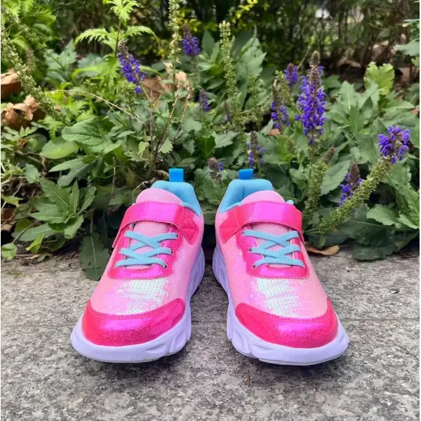 Toandon Toddler Kids Sparkle Breathable Lightweight Sneakers Light Up by Step