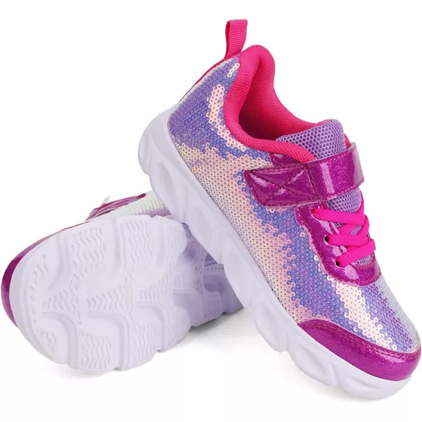 Toandon Toddler Kids Sparkle Breathable Lightweight Sneakers Light Up by Step