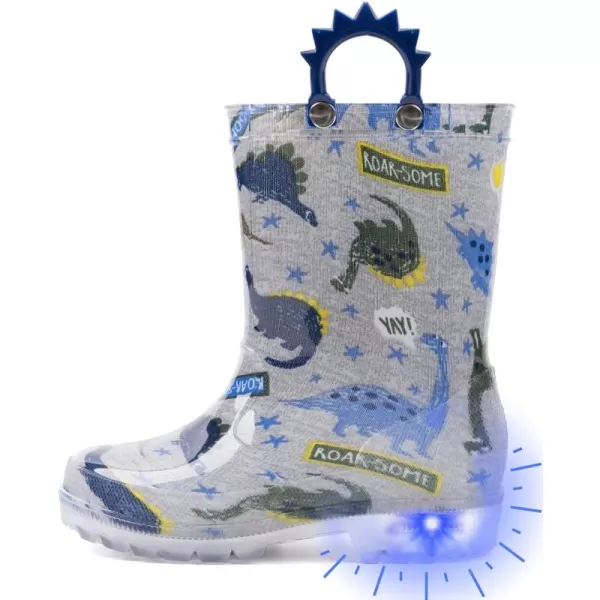 Outee Toddler Kids Adorable Lightwight Waterproof Rain Boots Light Up by Steps