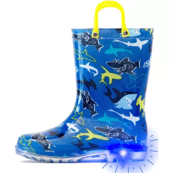 Outee Toddler Kids Adorable Lightwight Waterproof Rain Boots Light Up by Steps