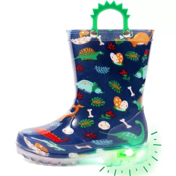 Outee Toddler Kids Adorable Lightwight Waterproof Rain Boots Light Up by Steps