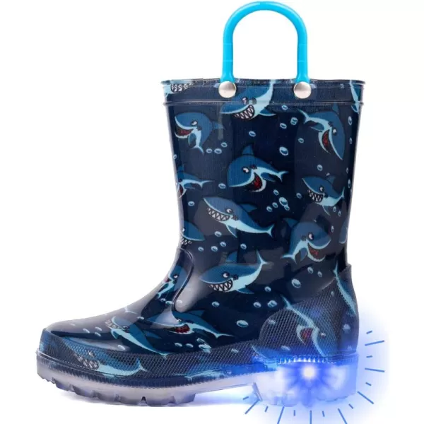 Outee Toddler Kids Adorable Lightwight Waterproof Rain Boots Light Up by Steps