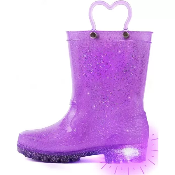 Outee Toddler Kids Adorable Lightwight Waterproof Rain Boots Light Up by Steps
