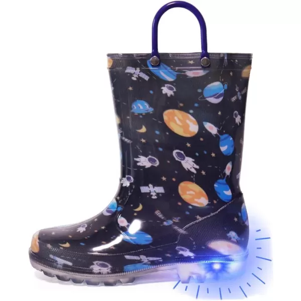 Outee Toddler Kids Adorable Lightwight Waterproof Rain Boots Light Up by Steps
