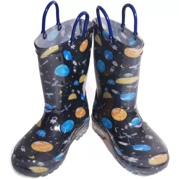 Outee Toddler Kids Adorable Lightwight Waterproof Rain Boots Light Up by Steps