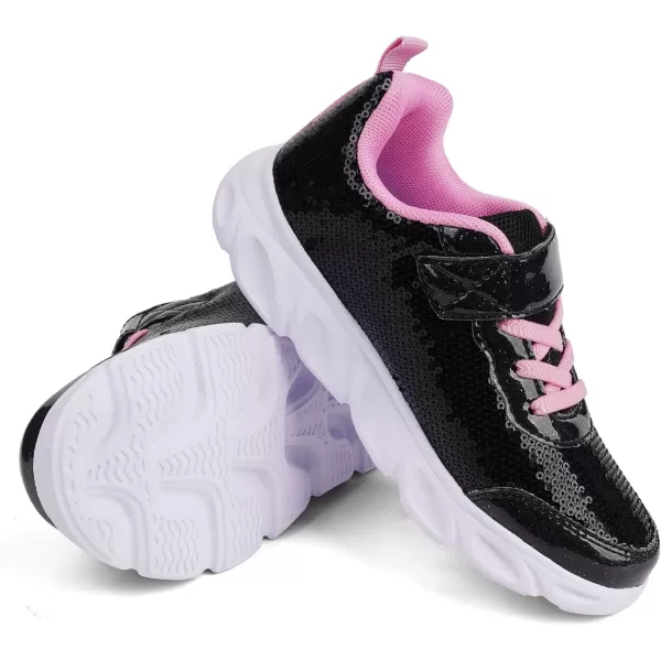 Toandon Toddler Kids Sparkle Breathable Lightweight Sneakers Light Up by Step