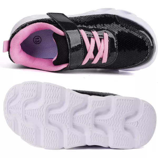 Toandon Toddler Kids Sparkle Breathable Lightweight Sneakers Light Up by Step