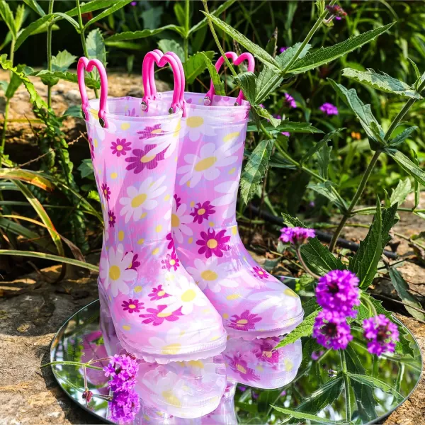 imageOutee Toddler Kids Adorable Lightwight Waterproof Rain Boots Light Up by StepsFlower