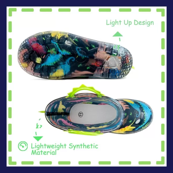 imageOutee Toddler Kids Adorable Lightwight Waterproof Rain Boots Light Up by StepsLight Up Blue