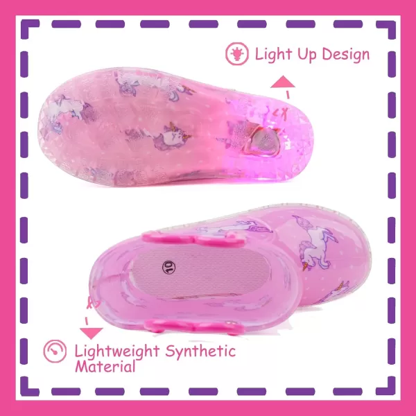 imageOutee Toddler Kids Adorable Lightwight Waterproof Rain Boots Light Up by StepsPk Unc