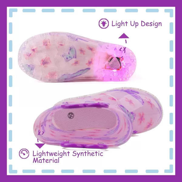 imageOutee Toddler Kids Adorable Lightwight Waterproof Rain Boots Light Up by StepsPur Btf